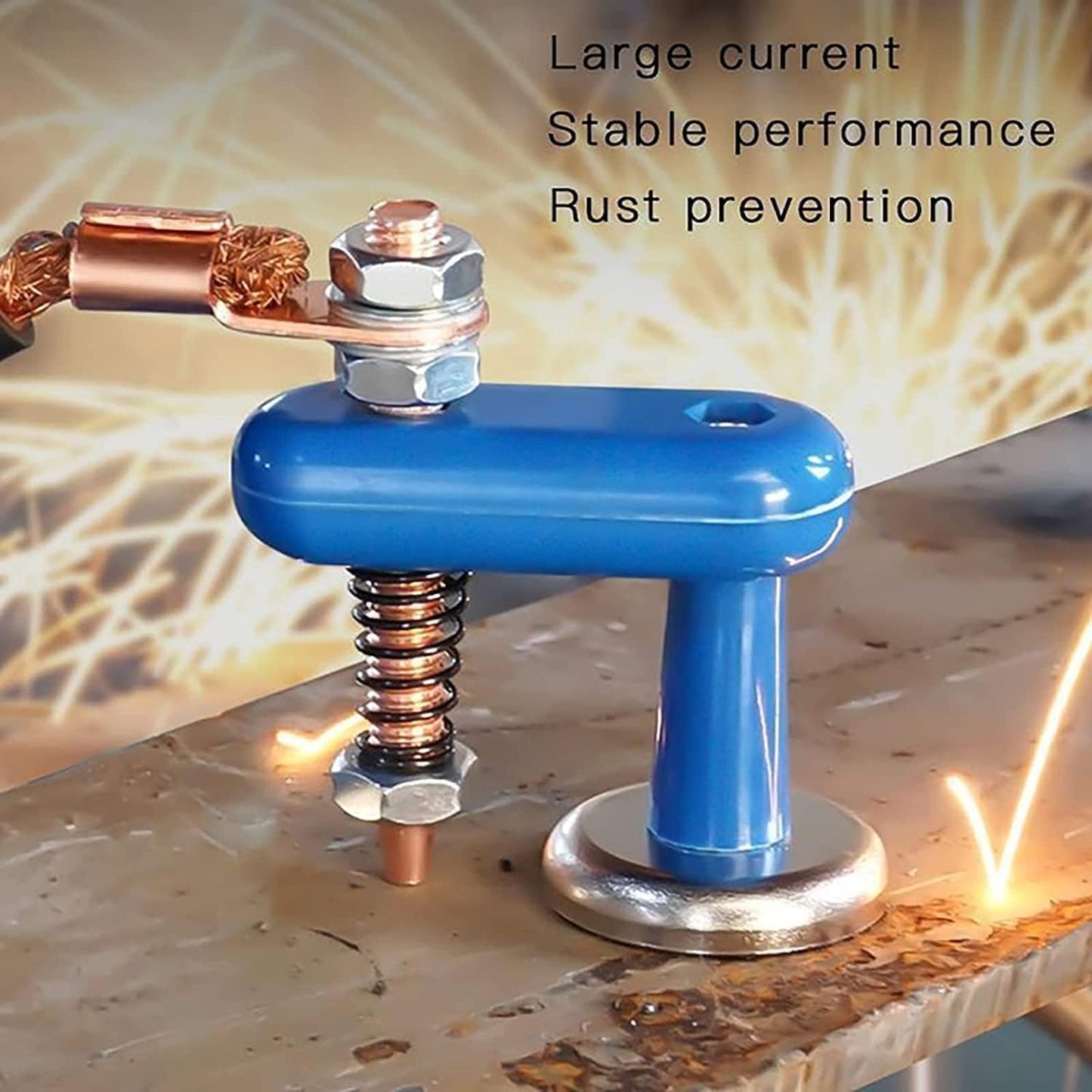 2025 Super Magnetic Welding Support Clip - 【New Version】Magnetic Welding Clamps, Adjustable Welding Ground Clamp w/Sturdy Suction Head, for Welder Copper Tail Ground Connector