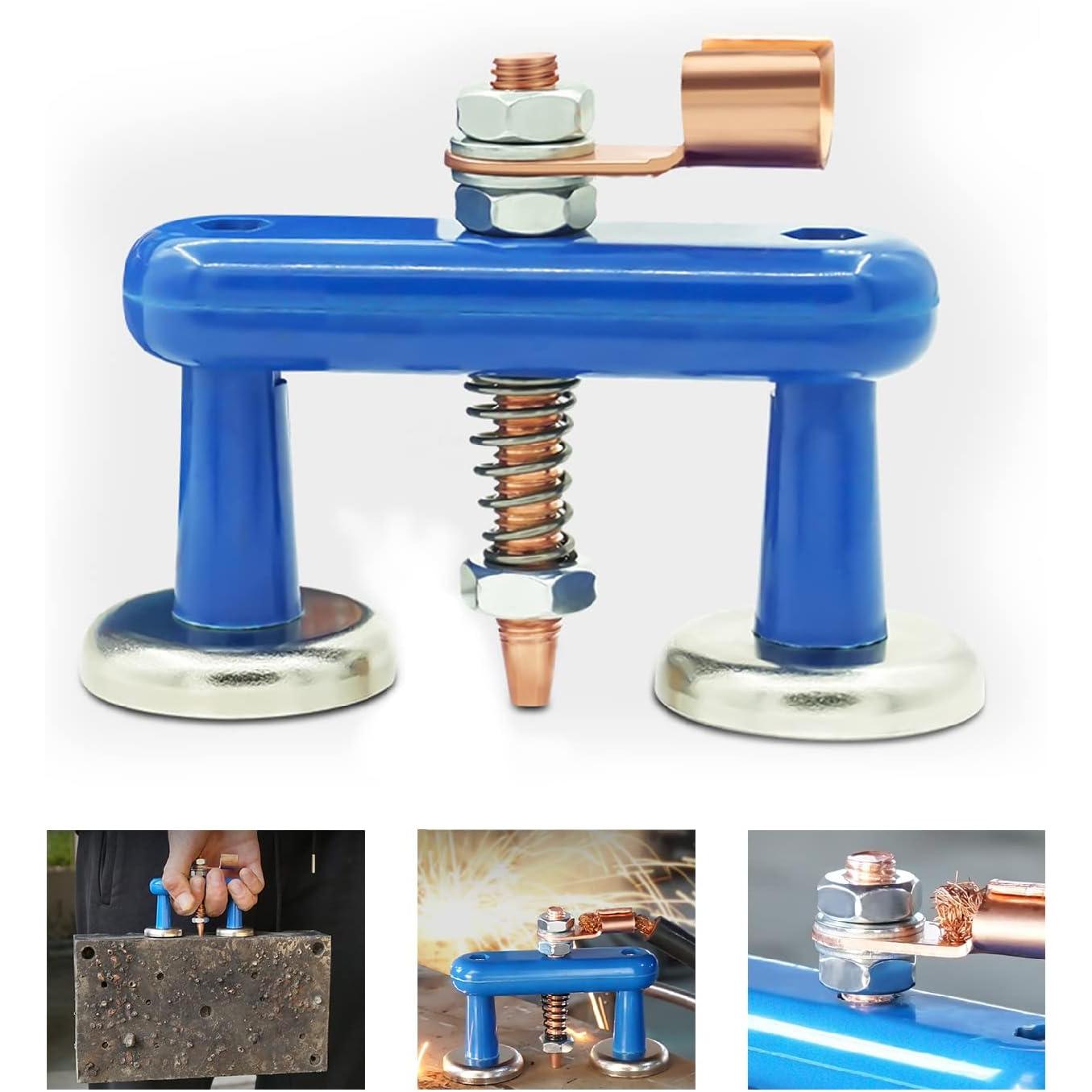 2025 Super Magnetic Welding Support Clip - 【New Version】Magnetic Welding Clamps, Adjustable Welding Ground Clamp w/Sturdy Suction Head, for Welder Copper Tail Ground Connector