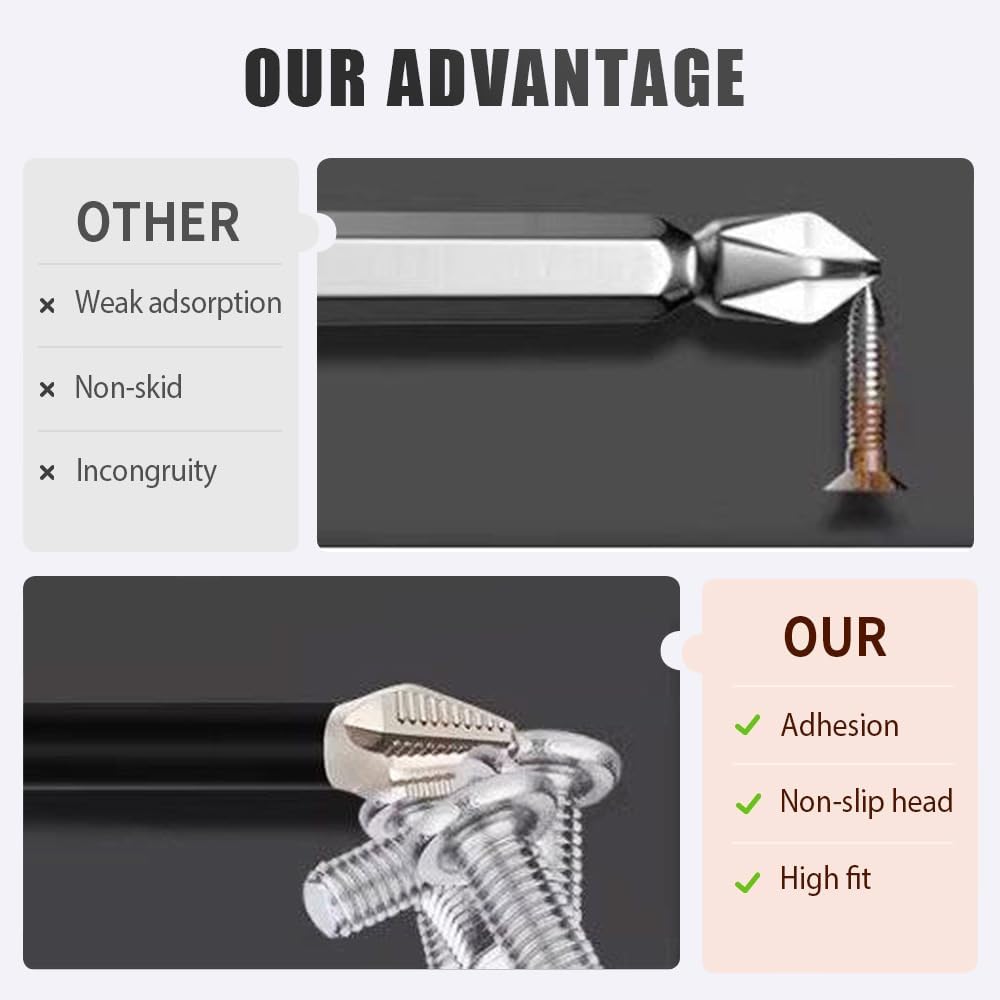 High Magnetic Screwdriver Drill Bit Set, Strong Magnetic Durability Screwdriver Drill Bit Set, Universal Anti-Slip Magnetic Electric Screwdriver Set