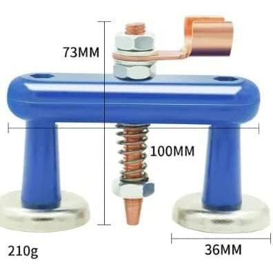 2025 Super Magnetic Welding Support Clip - 【New Version】Magnetic Welding Clamps, Adjustable Welding Ground Clamp w/Sturdy Suction Head, for Welder Copper Tail Ground Connector