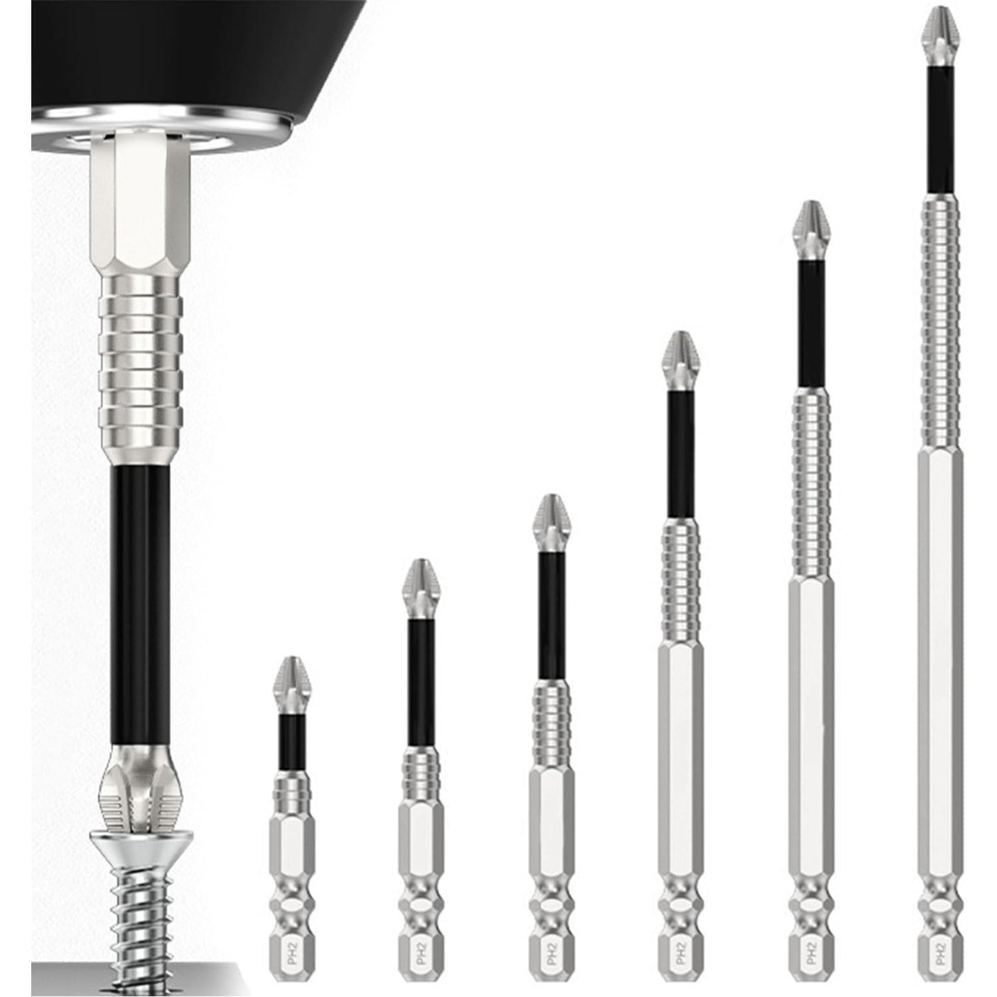 High Magnetic Screwdriver Drill Bit Set, Strong Magnetic Durability Screwdriver Drill Bit Set, Universal Anti-Slip Magnetic Electric Screwdriver Set