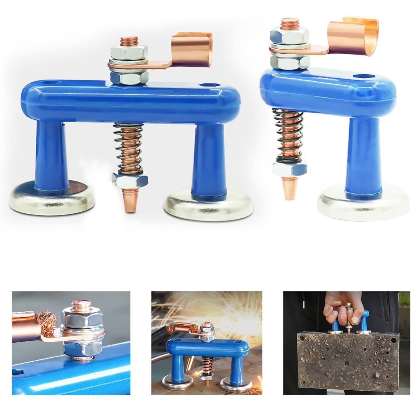 2025 Super Magnetic Welding Support Clip - 【New Version】Magnetic Welding Clamps, Adjustable Welding Ground Clamp w/Sturdy Suction Head, for Welder Copper Tail Ground Connector